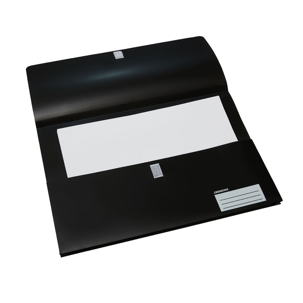 Document Wallet Foolscap PP Hook and Loop Closure Black