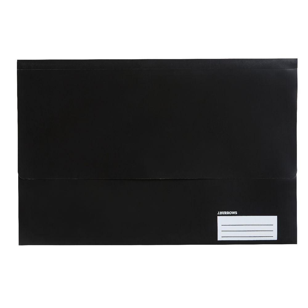 Document Wallet Foolscap PP Hook and Loop Closure Black