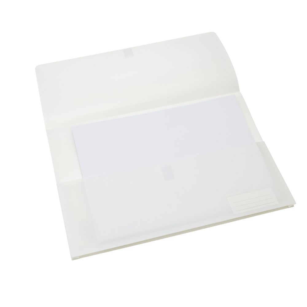 Document Wallet Foolscap PP Hook and Loop Closure White