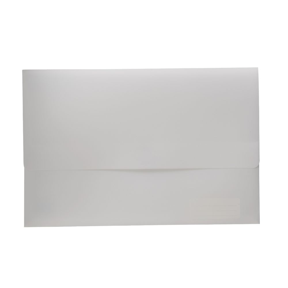 Document Wallet Foolscap PP Hook and Loop Closure White