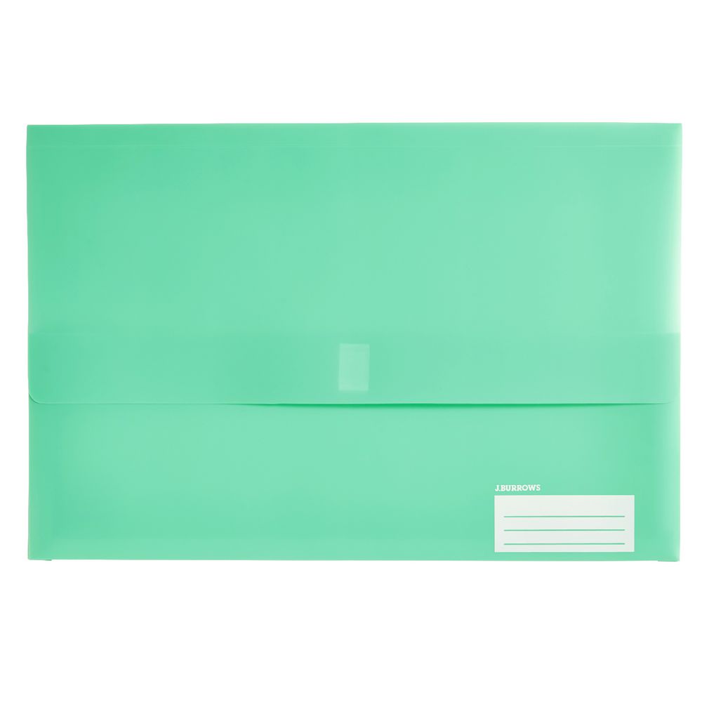 Document Wallet Foolscap PP Hook and Loop Closure Green