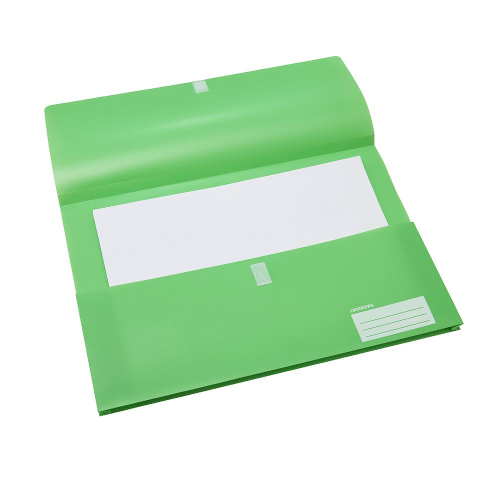 Document Wallet Foolscap PP Hook and Loop Closure Lime