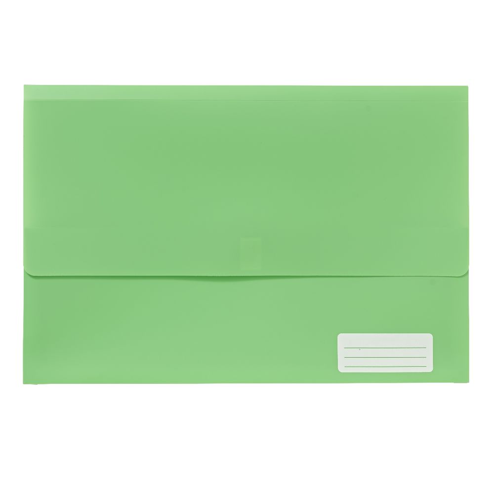 Document Wallet Foolscap PP Hook and Loop Closure Lime