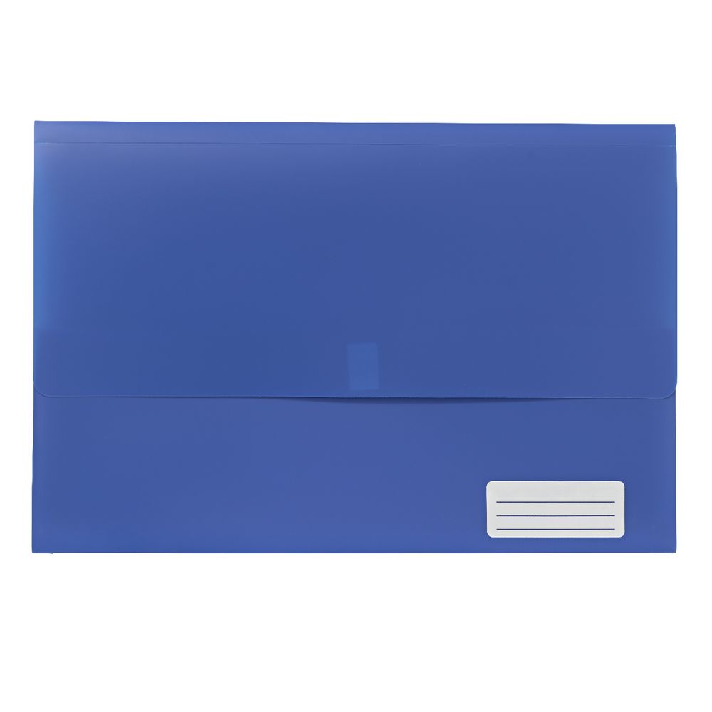 Document Wallet Foolscap PP Hook and Loop Closure Navy