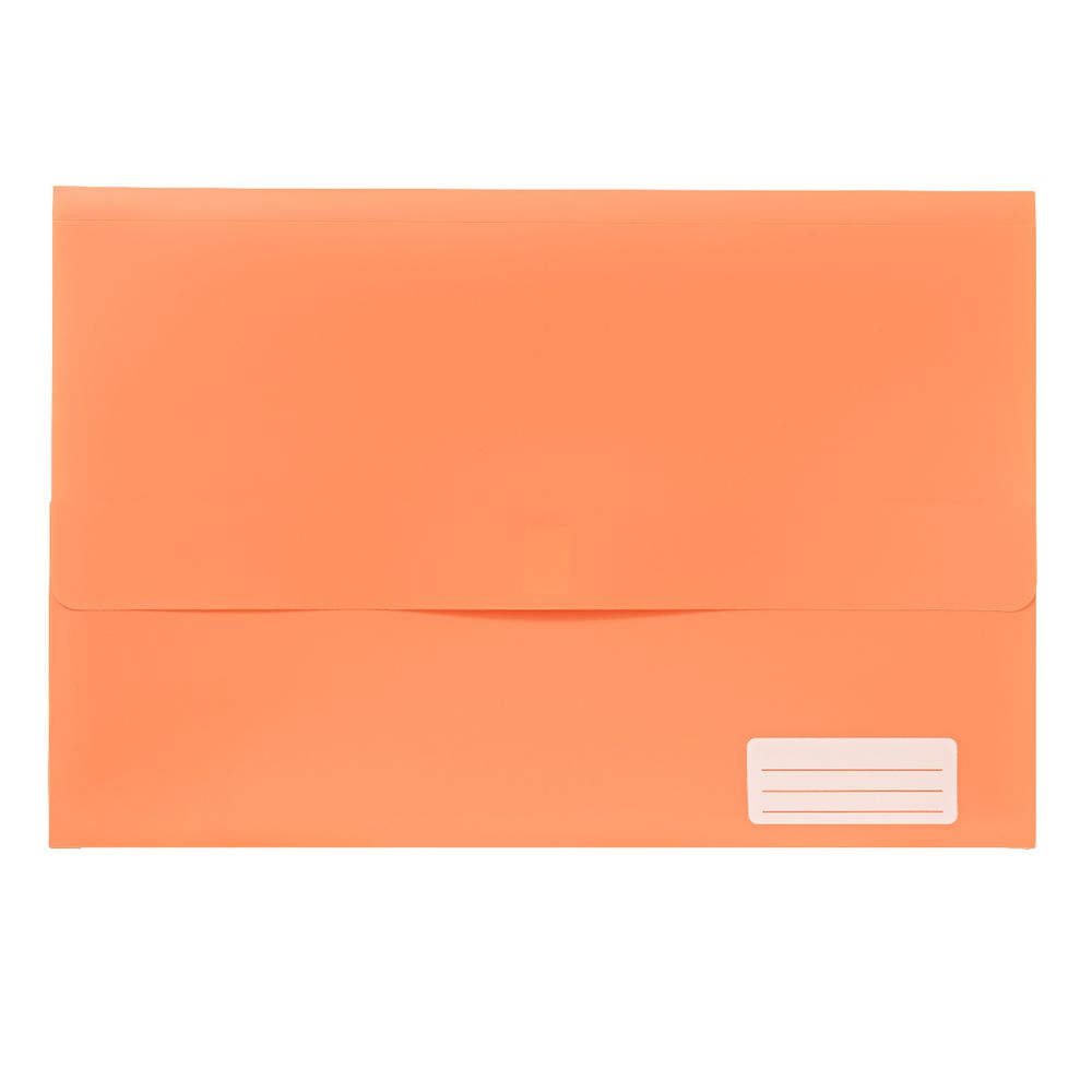 Document Wallet Foolscap PP Hook and Loop Closure Orange