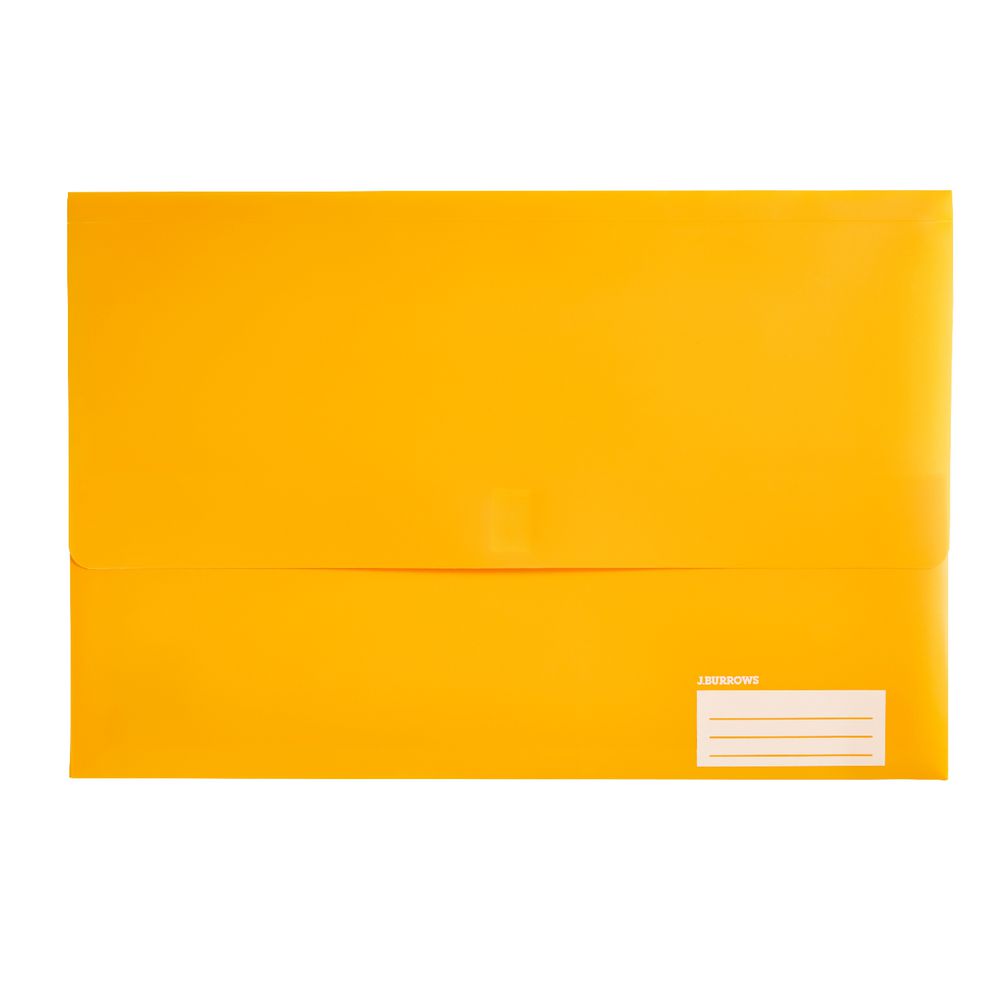 Document Wallet Foolscap PP Hook and Loop Closure Orange