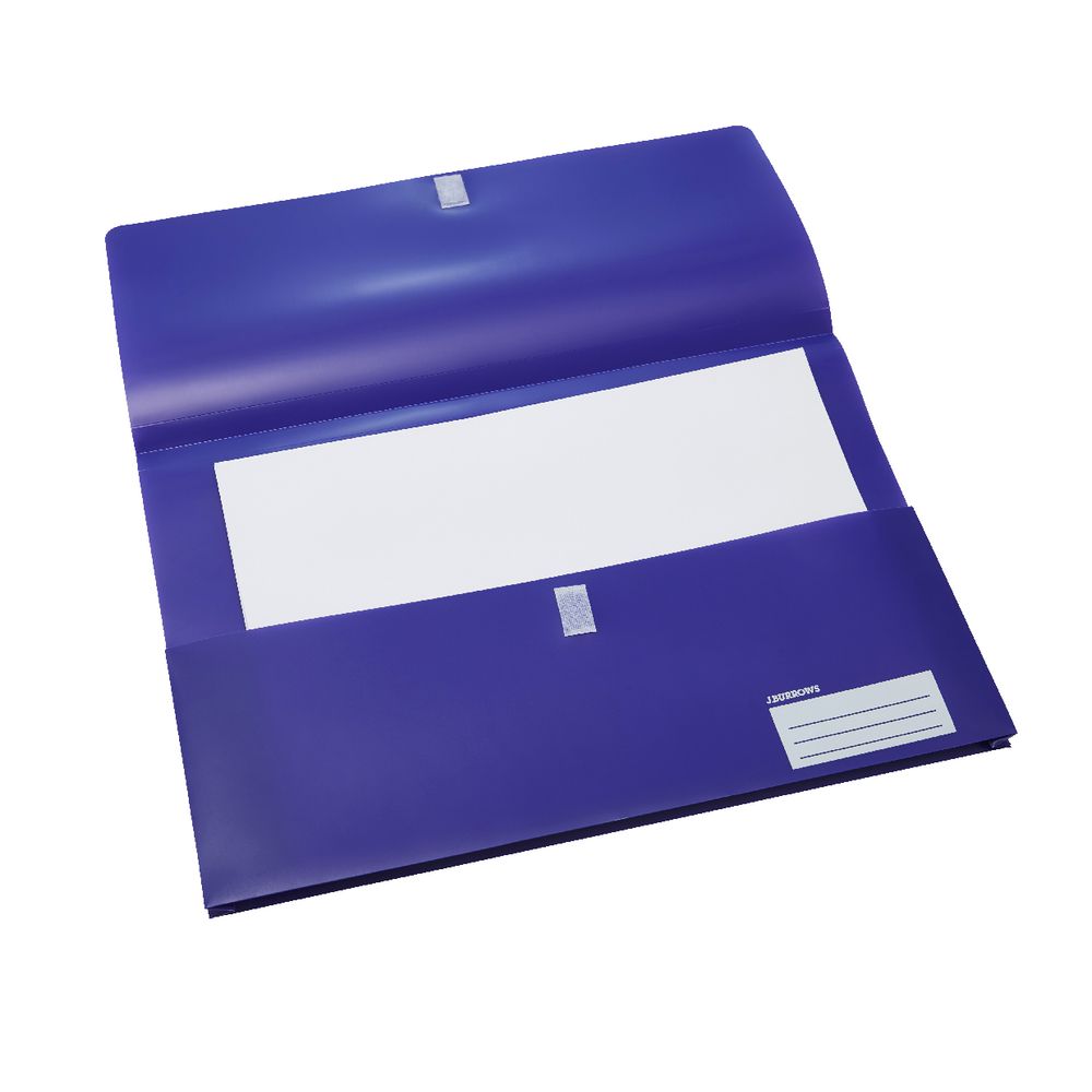 Document Wallet Foolscap PP Hook and Loop Closure Purple