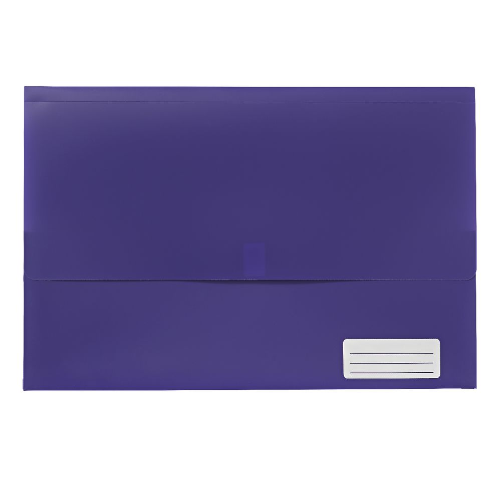 Document Wallet Foolscap PP Hook and Loop Closure Purple