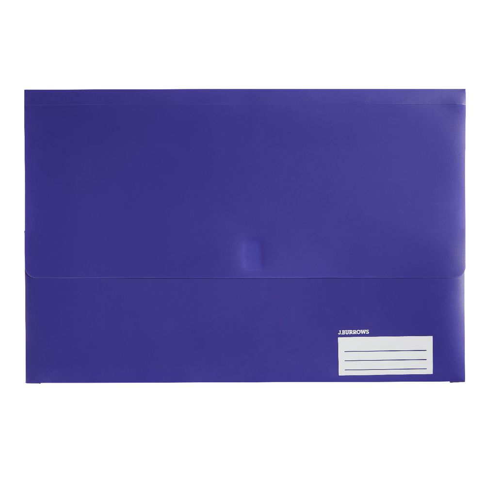 Document Wallet Foolscap PP Hook and Loop Closure Purple