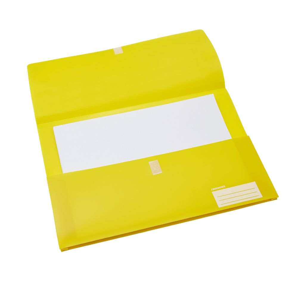 Document Wallet Foolscap PP Hook and Loop Closure Yellow