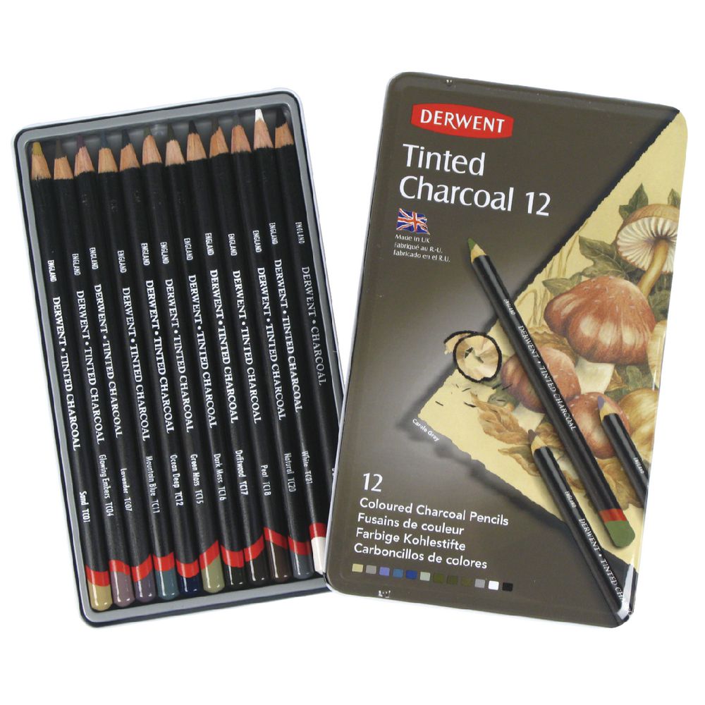 Derwent Charcoal Tinted Pencil 12 Pack