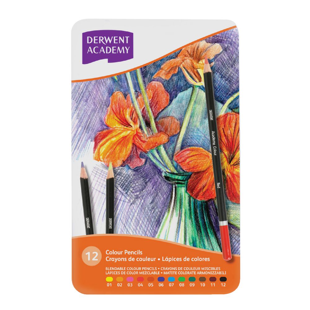 Derwent Academy Coloured Pencils 12 Pack