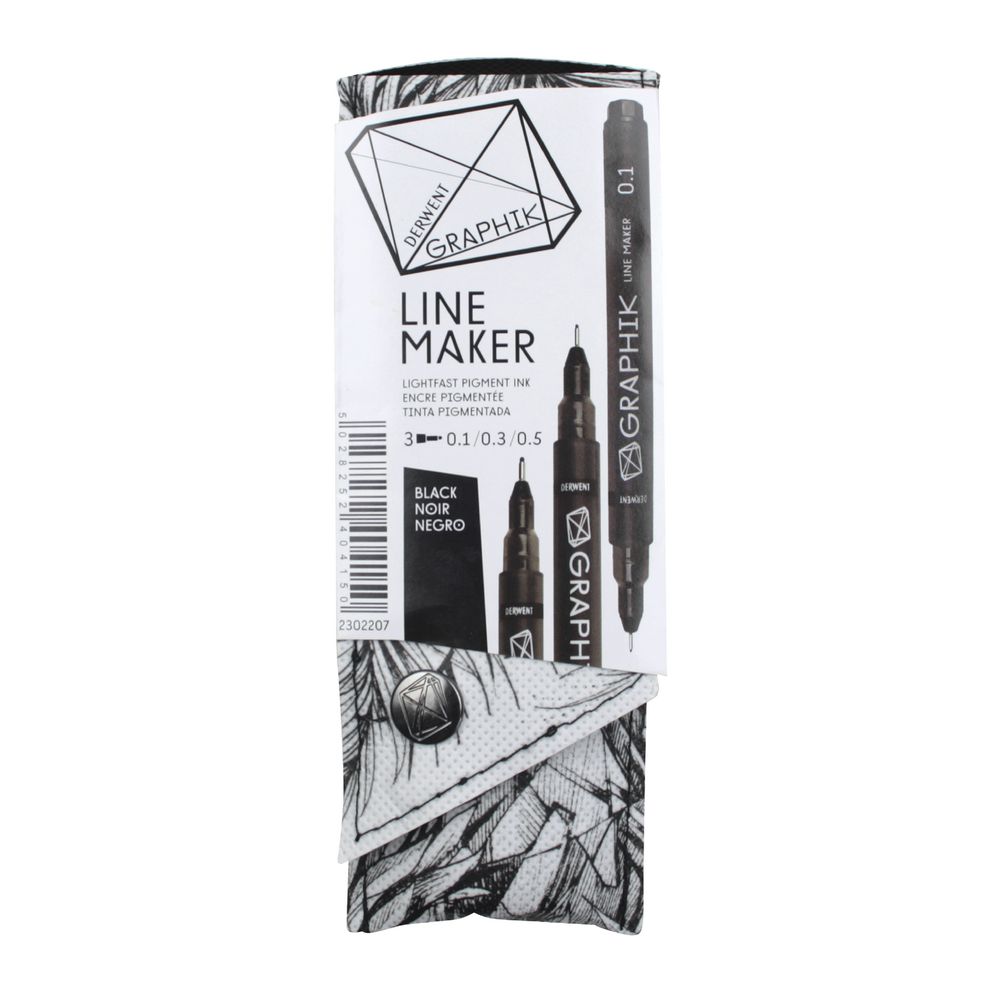 Derwent Graphik Line Marker Black 3 Pack