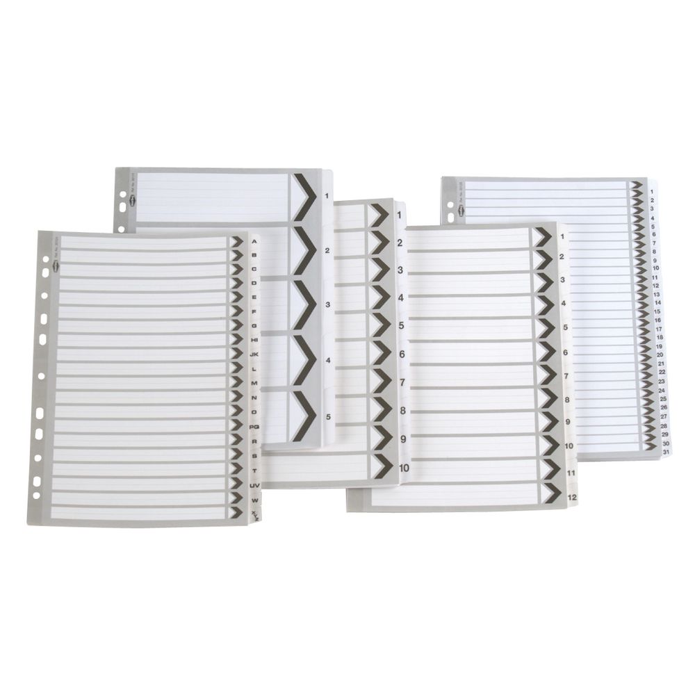 Marbig Reinforced A4 1-10 Tab Divider Black and White