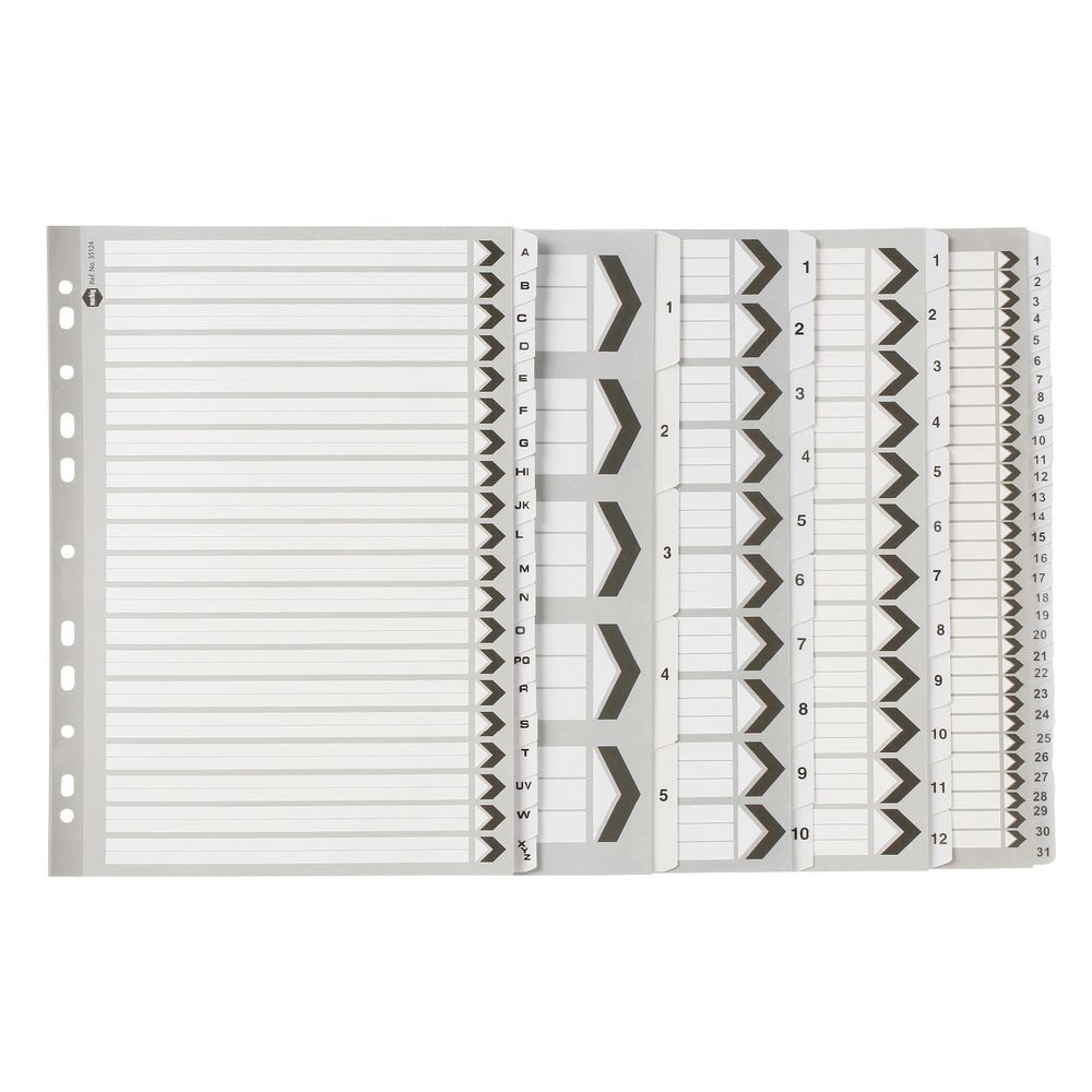 Marbig Reinforced A4 A-Z Tab Divider Black and White