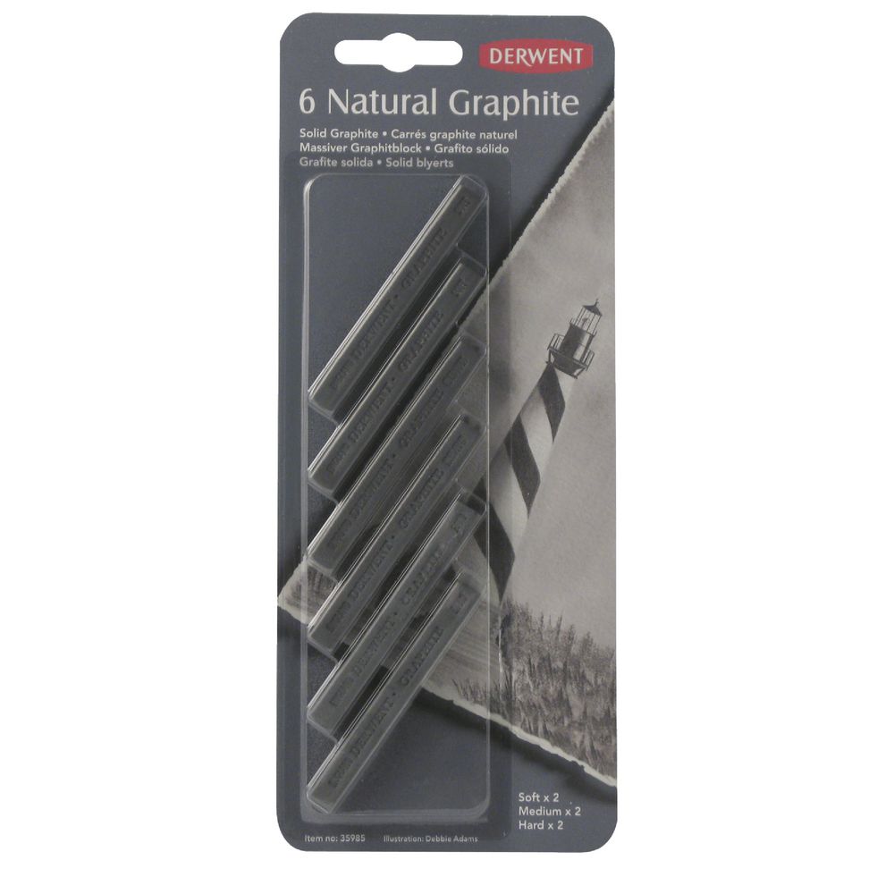 Derwent Natural Graphite 6 Sticks