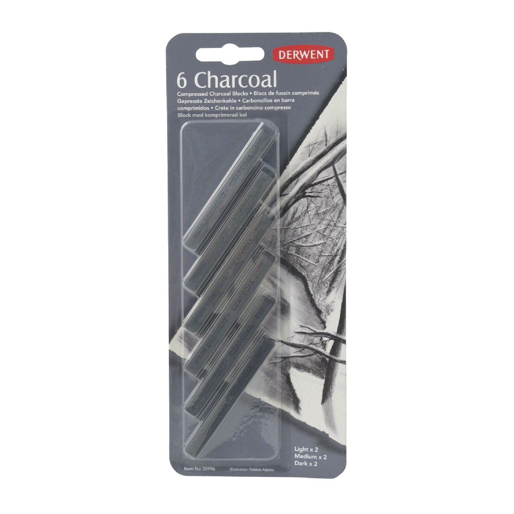Derwent Charcoal Blocks 6 Pack