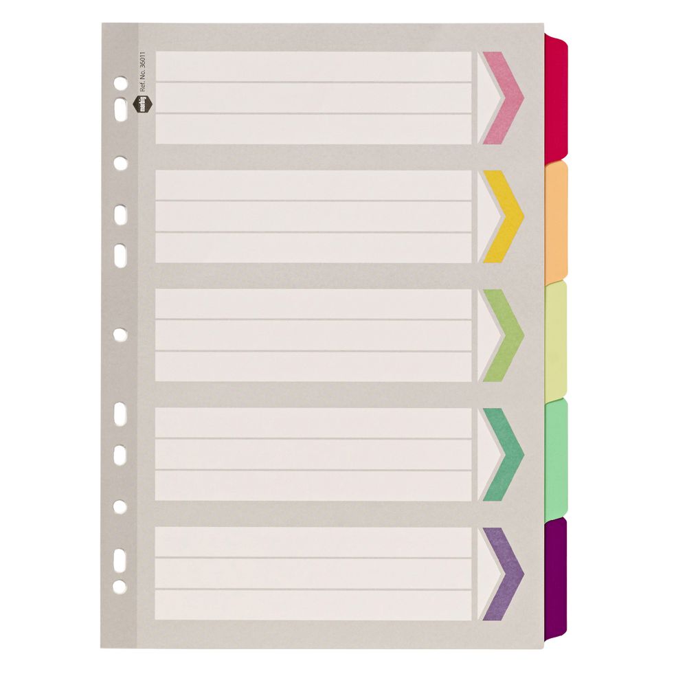 Marbig Fluro Dividers A4 5 Tab