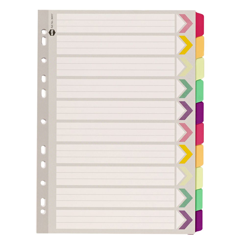 Marbig Fluro Dividers A4 10 Tab