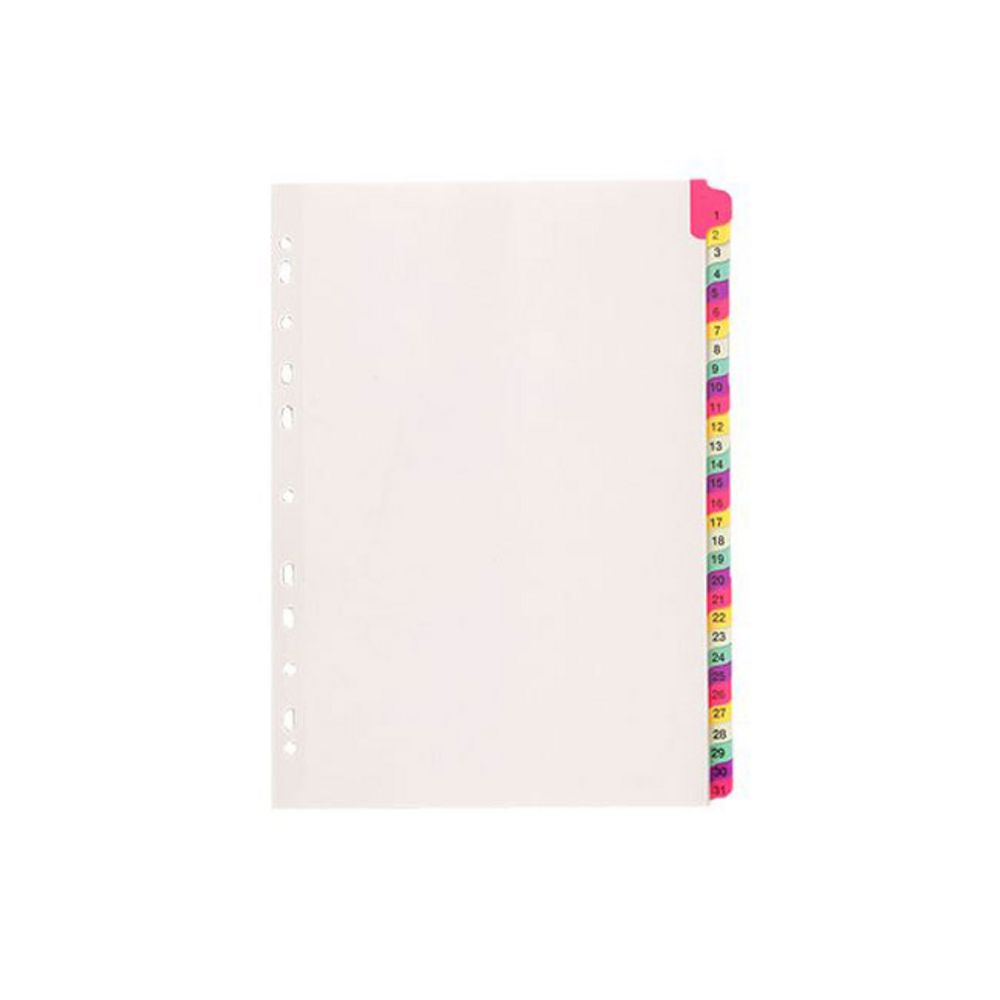 Marbig Fluoro A4 1-31 Tab Divider White