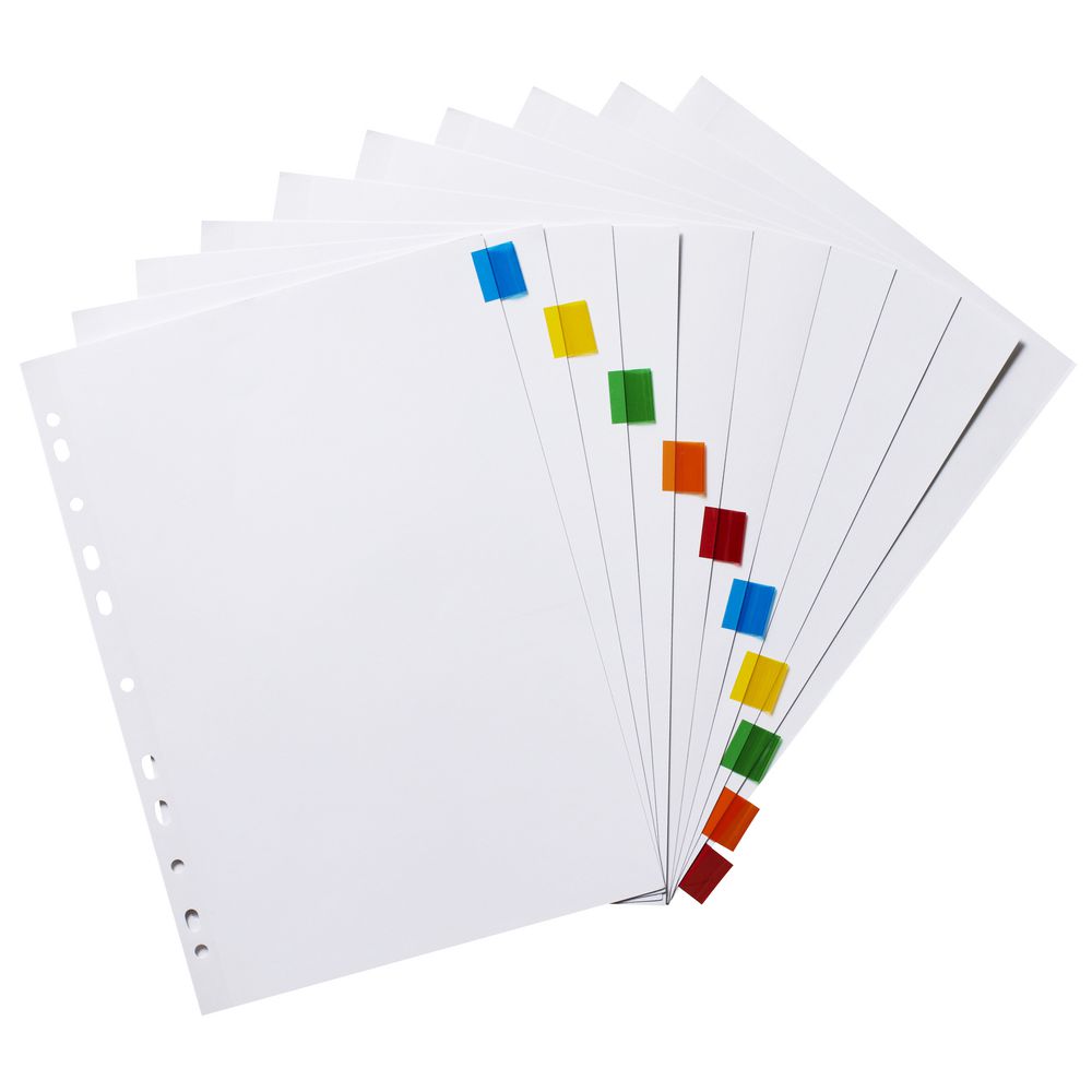 Marbig A4 Insertable Divider with 10 Coloured Tabs