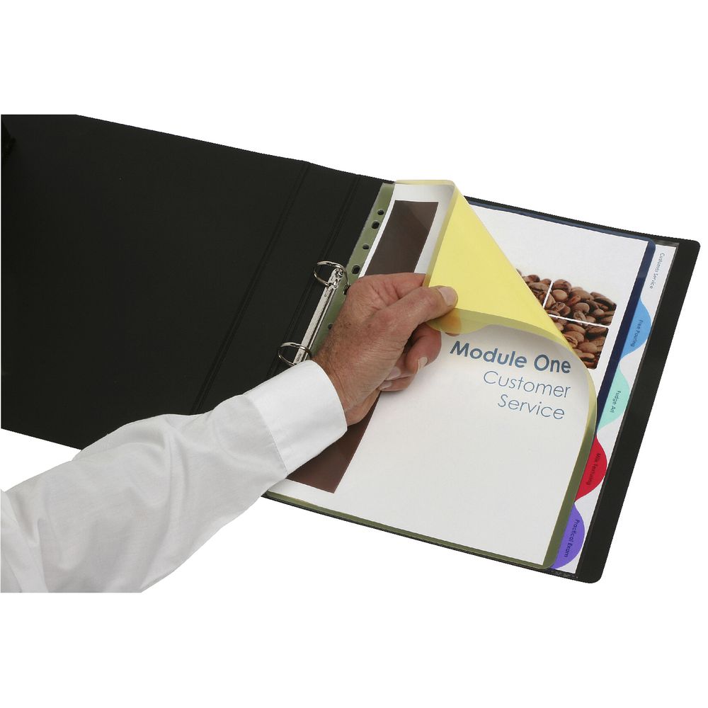 Marbig A4 Extra Wide Transparent Divider 5 Tab Colour