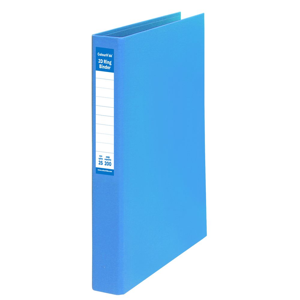 ColourHide Binder A4 2 D-Ring 25mm Blue