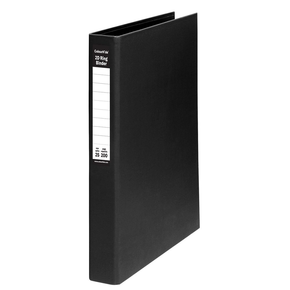 ColourHide Binder A4 2 D-Ring 25mm Black
