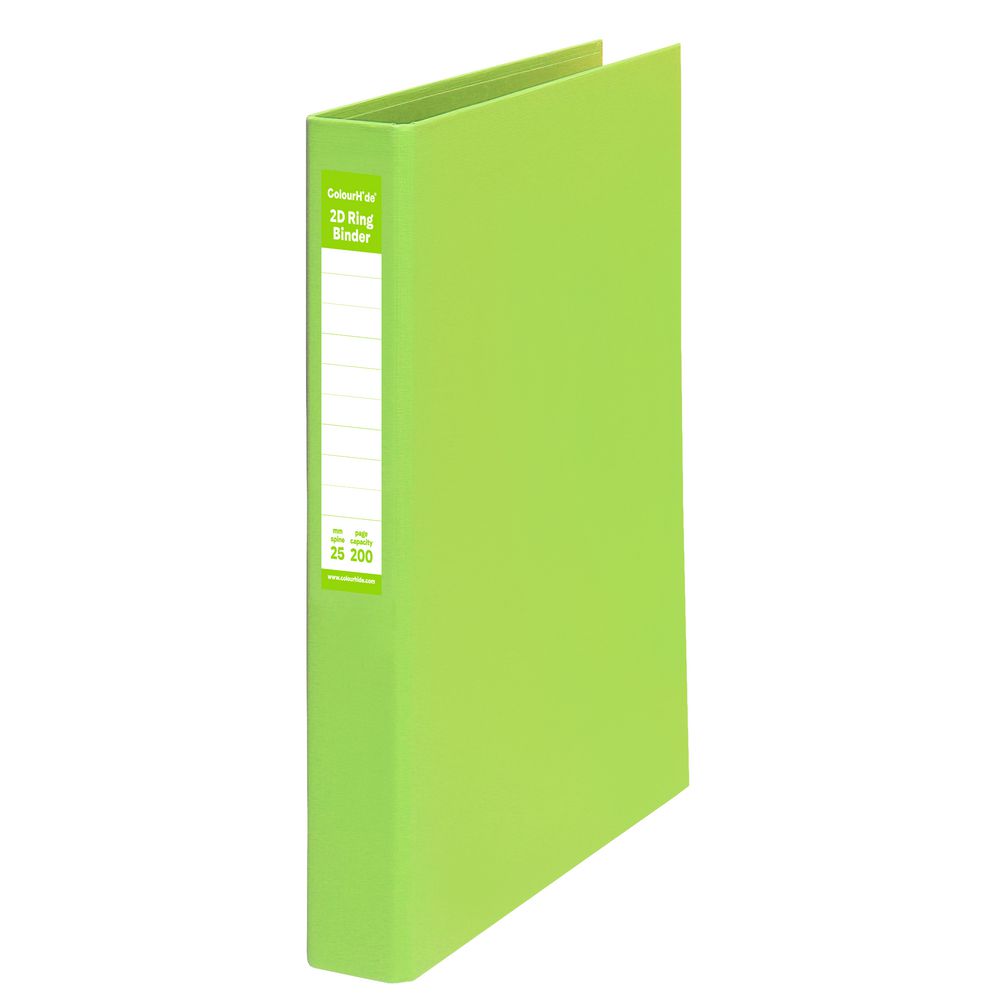 ColourHide Binder A4 2 D-Ring 25mm Lime