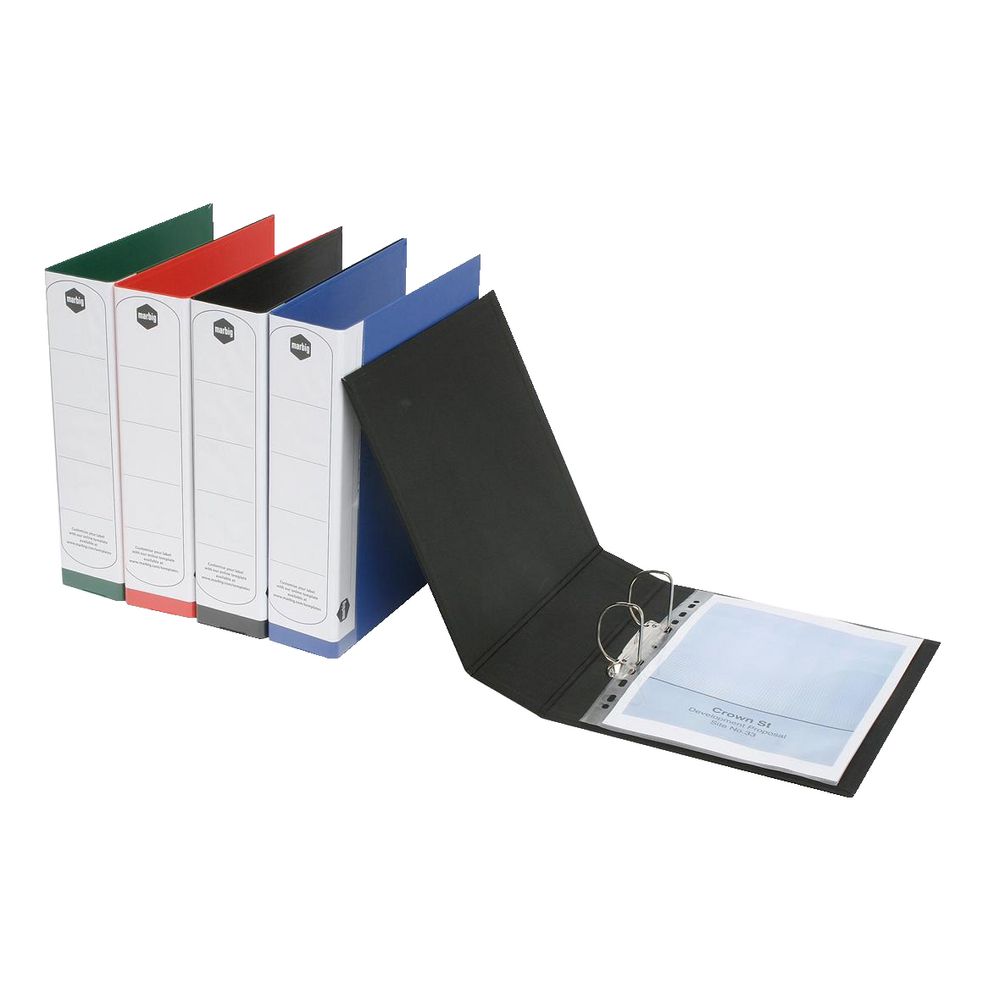 Marbig A4 2 D-Ring 50mm Enviro Wide Binder Black