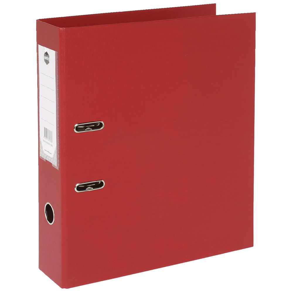 Marbig Foolscap 2 Ring Lever Arch File PVC Red