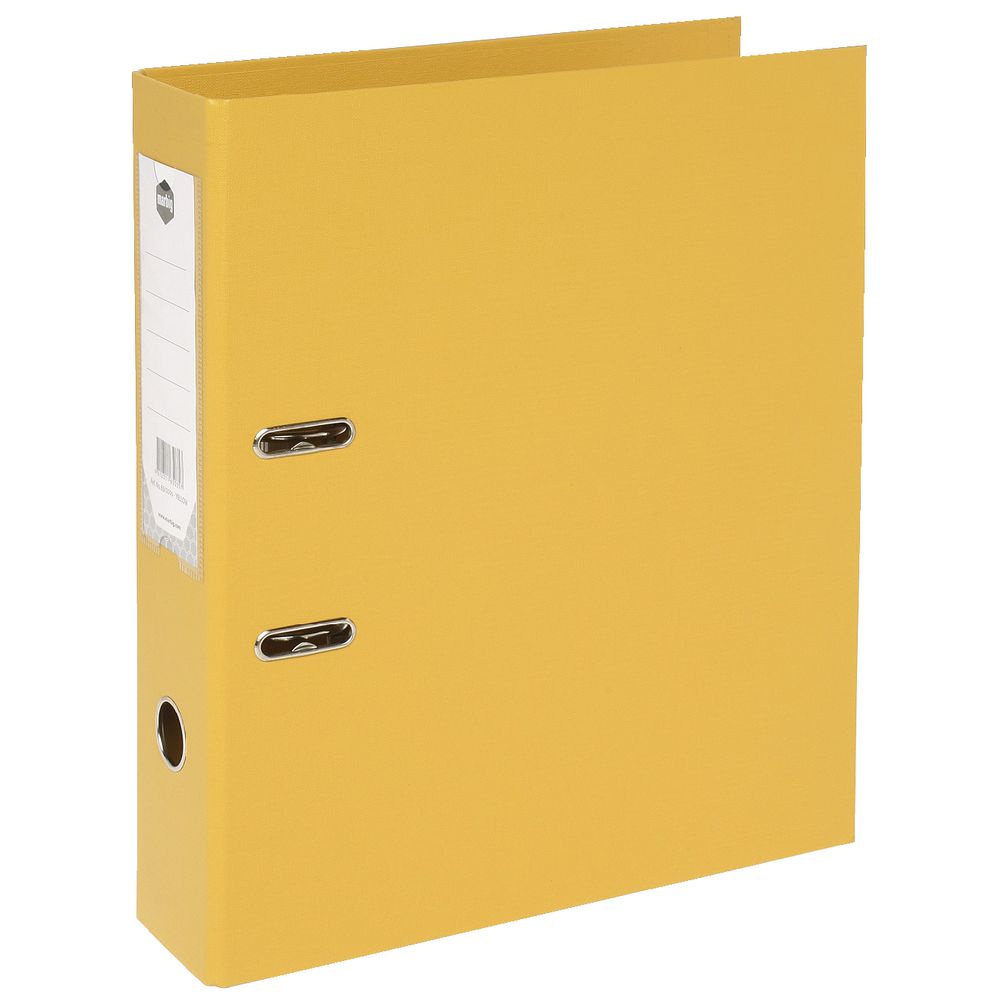 Marbig Foolscap 2 Ring Lever Arch File PVC Yellow