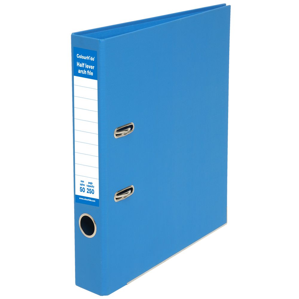 ColourHide Half Lever Arch File A4 2 Ring PE Blue