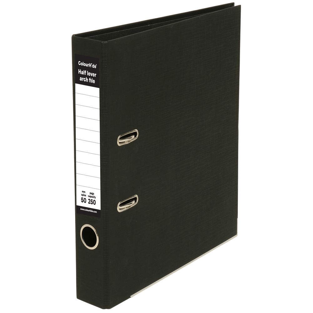 ColourHide Half Lever Arch A4 2 Ring PE Black