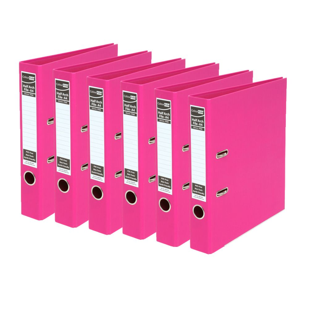 ColourHide A4 2 Ring Half Lever Arch Pink 15 Pack