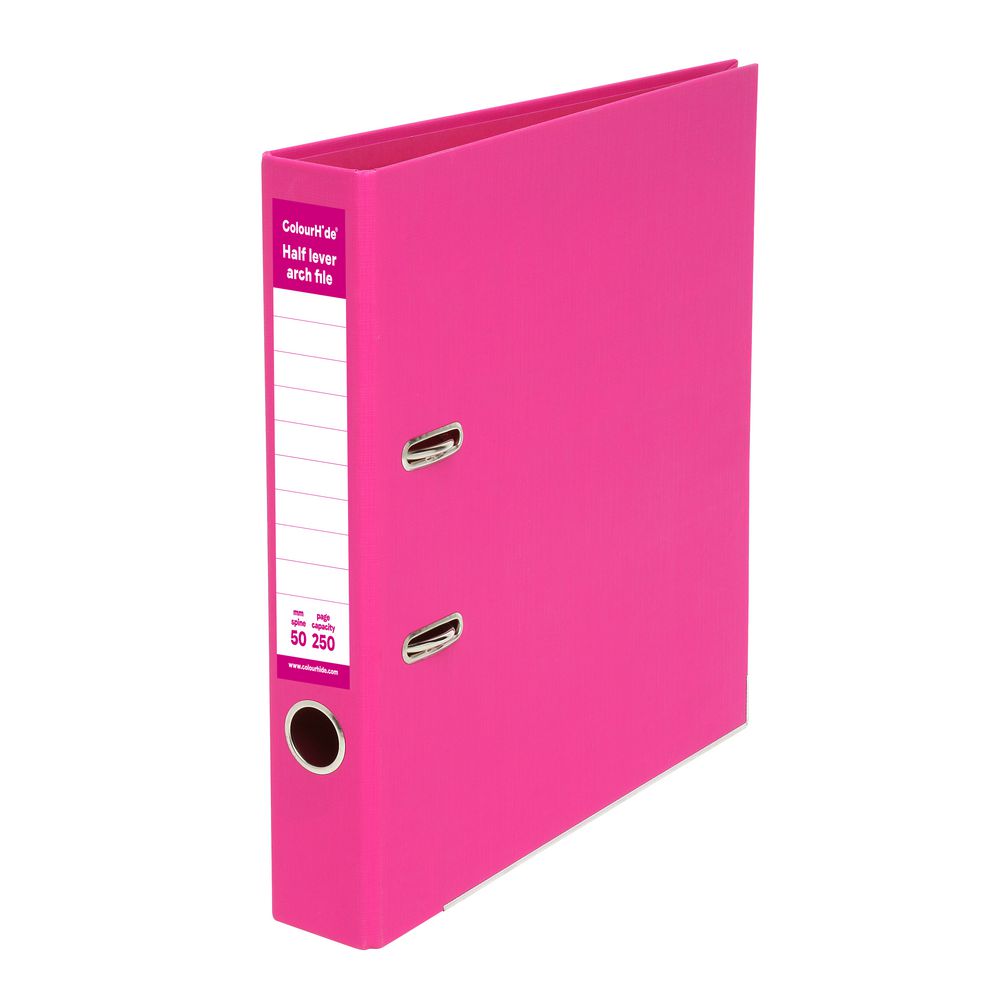 ColourHide Half Lever Arch A4 2 Ring PE Pink