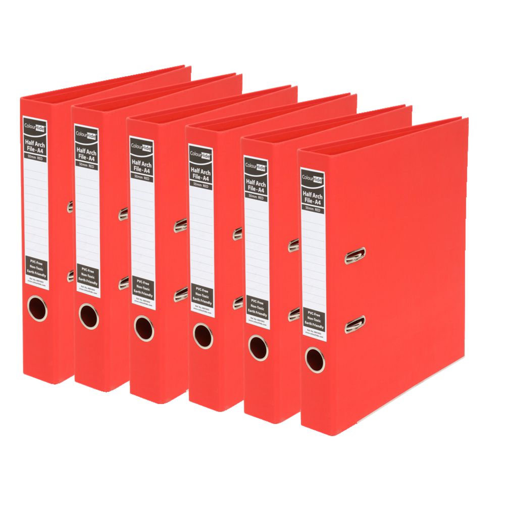 ColourHide A4 2 Ring Half Lever Arch Red 15 Pack