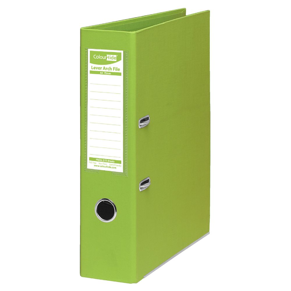 ColourHide Lever Arch Folder A4 2 Ring PE Lime