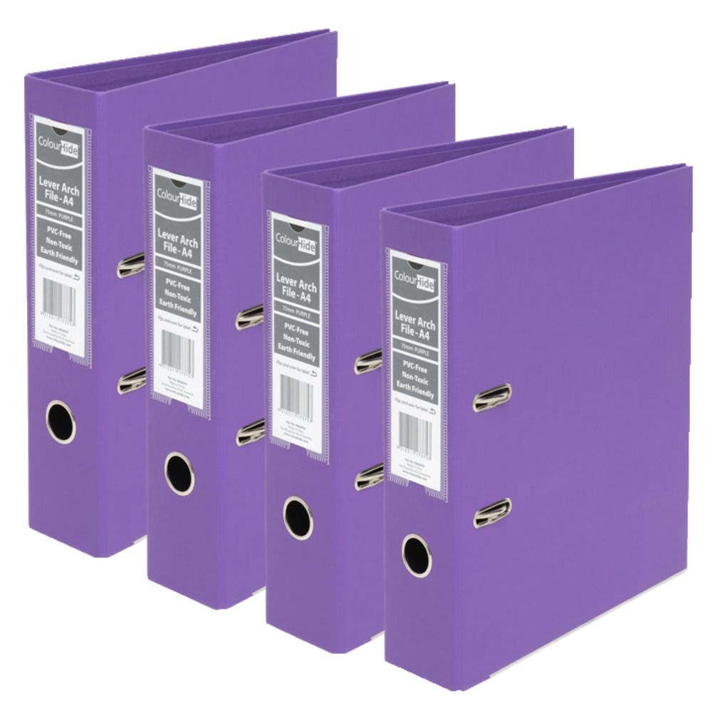 ColourHide A4 2 Ring Lever Arch Purple 12 Pack