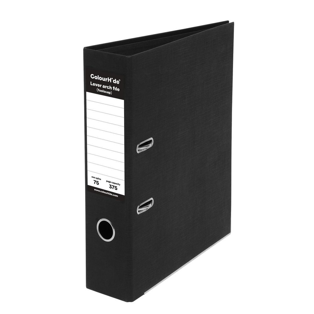 ColourHide Lever Arch Folder Foolscap 2 Ring PE Black