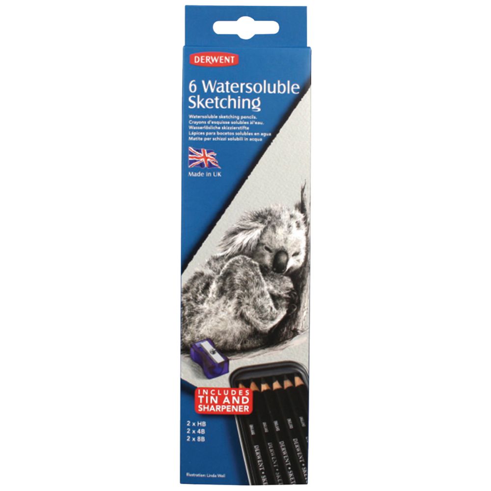 Derwent Watersoluble Sketching Tin 6 Pack