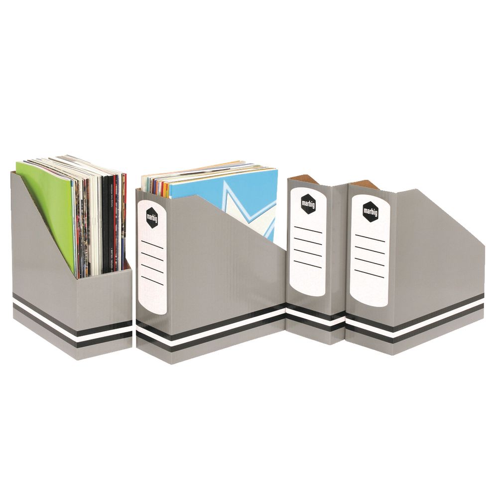 Marbig Standard Magazine Holder Grey 4 Pack Officeworks