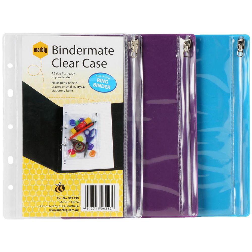 Marbig Bindermate Clear Pencil Case