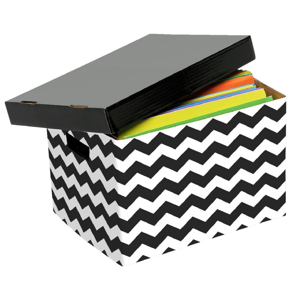 Marbig Patterned Archive Box Black and White