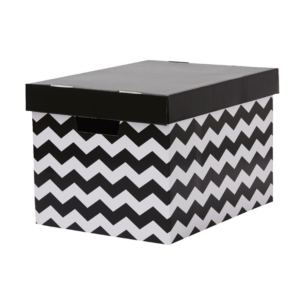 Marbig Patterned Archive Box Black and White