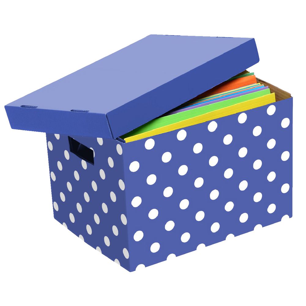 Marbig Patterned Archive Box Purple and White