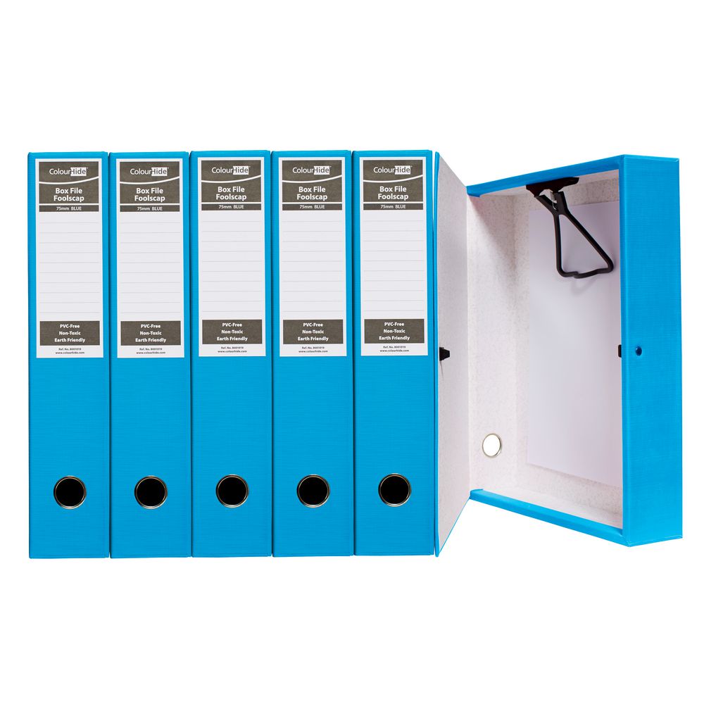 ColourHide Box File Foolscap PE Blue