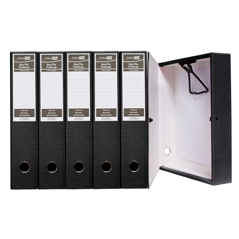ColourHide Box File Foolscap PE Black