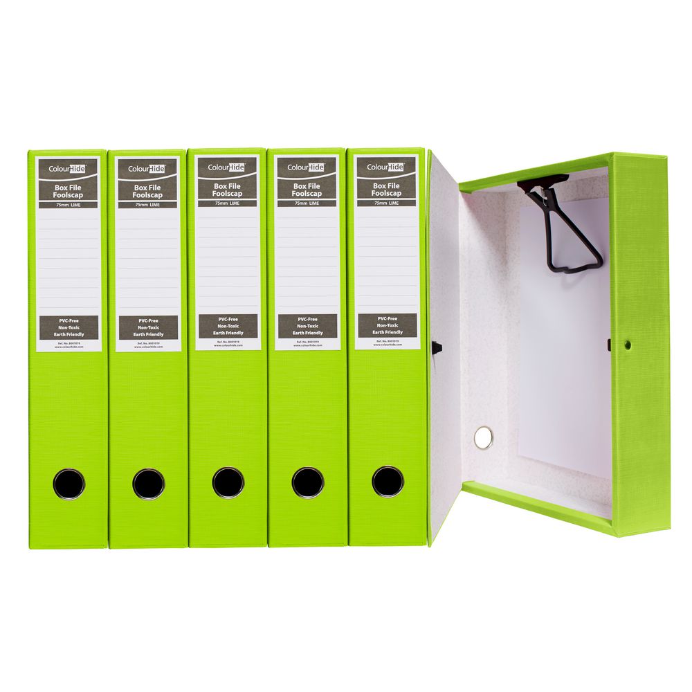 ColourHide Box File Foolscap PE Lime
