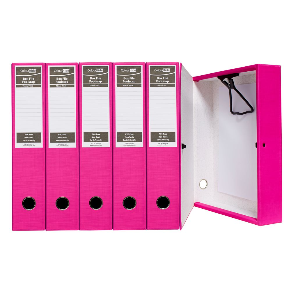 ColourHide Box File Foolscap PE Pink